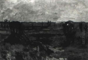Norddeutsche Weidelandschaft Mit Grasenden Kuhen by Thomas Ludwig Herbst