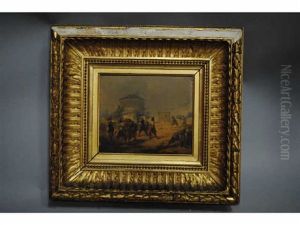 Scene De Bataille Devant La Tour by Peter Rudolf Karl Herbstoffer