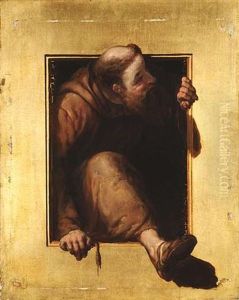 Bartiger Monch (+ Jager Mit Weinflaschen, Signed; Pair) by Peter Rudolf Karl Herbstoffer
