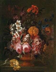 Blumenstillleben In Einer Kratervase