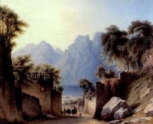 Blick Durch Eine Strase Auf Die Landschaft Bei Torbole Am Gardasee