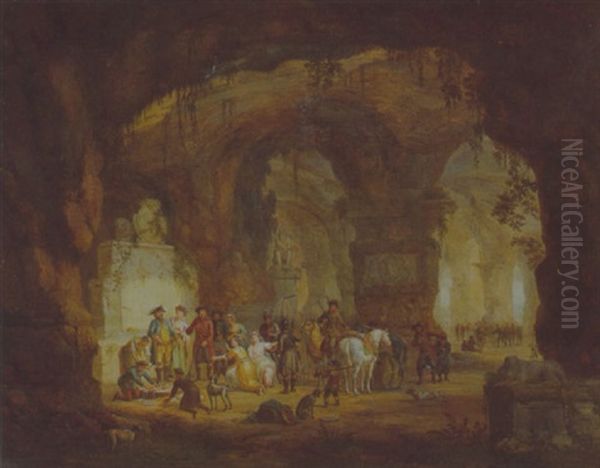 Gesellschaft In Einer Phantastischen Felsgrotte - view 1