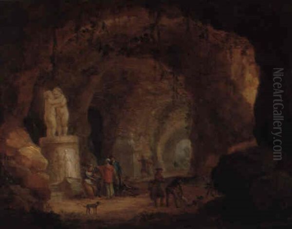 Elegante Gesellschaft In Der Grotte Von Grahlstein Bei Frankfurt - view 1