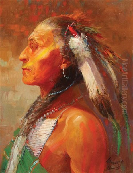 Bust Of An Indian Brave - view 1