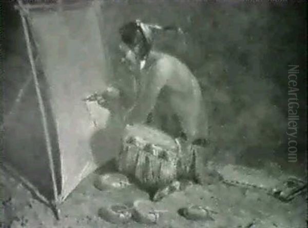 The Artist/a Native American Scene - view 1