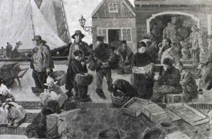 Strasenszene Im Hafen Eines Friesischen Kustenortes by Georg Hering