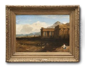 Griechische Tempelruinen In Suditalienischer Landschaft