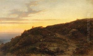 Sudlandische Landschaft Im Abendrot