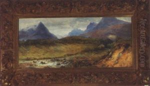 Bjerglandskab Med Far Ved Et Vandlob