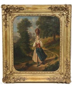 Pierette Going To Market by Louis-Francois Herisson