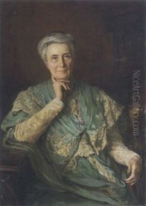 Portrat Der Freifrau Ellen Franziska Von Heldburg, Dritte Gemahlin Des Herzogs Georg Ii. Von Sachsen-meiningen by Sir Hubert von Herkomer