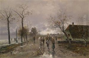 On The Village Road by Emil Barbarini