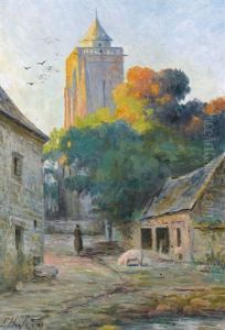 Paar Stadtansichten Von Caen (pair)