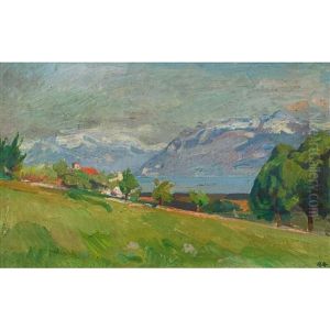 Fruhlingshafte Seelandschaft by Jacques Elie Abraham Hermanjat