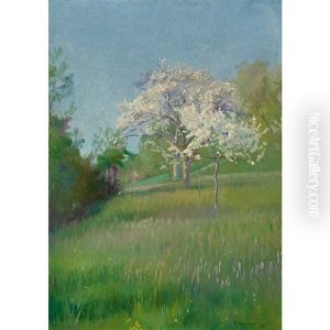Bluhende Obstbaume by Jacques Elie Abraham Hermanjat