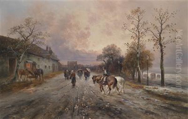 Village Landscape In The Evening Light - view 1