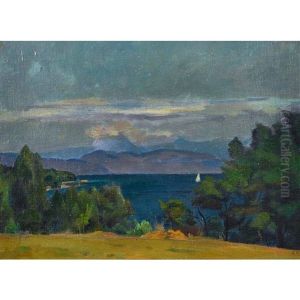 Lac Pres De Buchillon by Jacques Elie Abraham Hermanjat