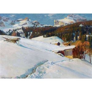 Paysage De Montagne by Jacques Elie Abraham Hermanjat