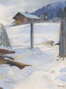 Paysage Pres Des Diablerets by Jacques Elie Abraham Hermanjat