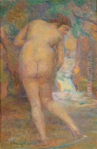 Baigneuse (+ Etude De Femme Dansant, Verso) by Jacques Elie Abraham Hermanjat