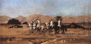 The Arab Huntsmen by Jacques Elie Abraham Hermanjat