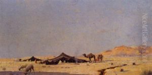 Desert Landscape by Jacques Elie Abraham Hermanjat