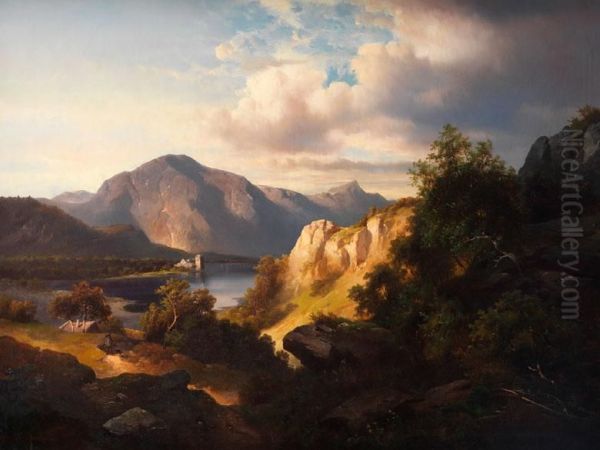 Weite Landschaft Mit Wanderern - view 1