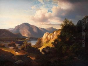 Weite Landschaft Mit Wanderern