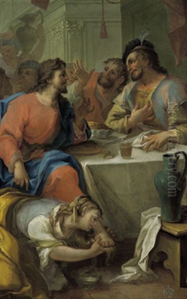 Ein Engel Starkt Den Propheten Elija (+ Die Reuige Magdalena Trocknet Mit Ihren Haaren Die Mit Ihren Tranen Benetzten Fuse Des Herrn; Pair) - view 1