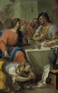 Ein Engel Starkt Den Propheten Elija (+ Die Reuige Magdalena Trocknet Mit Ihren Haaren Die Mit Ihren Tranen Benetzten Fuse Des Herrn; Pair)