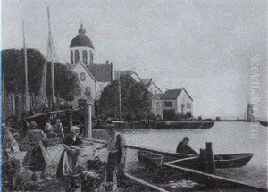 Fischmarkt In Hollandischem Hafen by Hans Hermann