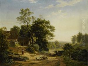 Sudliche Landschaft Mit Hirte Und Schafen Sudliche Landschaft Mit Hirte Und Schafen