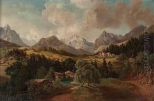 Dorf Inalpiner Landschaft