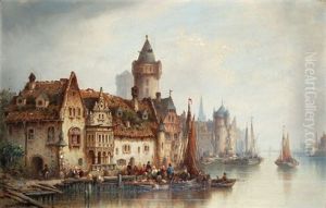 Dorf Am Fluss by Ludwig Hermann