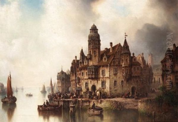 View Of A Riverside Town - view 1
