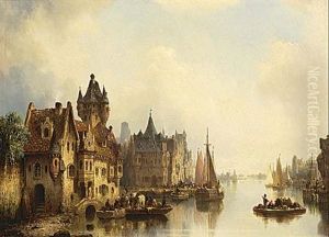 A Town On The Waterfront by Ludwig Hermann