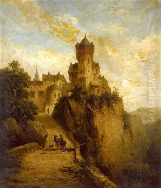 A View Of A Castle With Figures In The Foreground - view 1