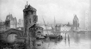 Blick Von See Auf Utrecht In Holland by Ludwig Hermann
