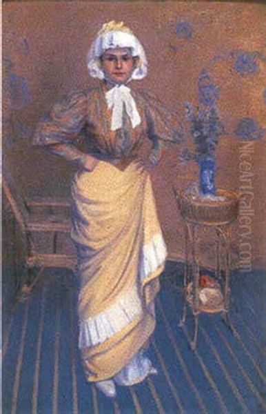 Scene D'interieur Impressionnist Avec Elegante - view 1