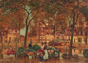 Blumenmarkt An Einer Gracht Blumenmarkt An Einer Gracht