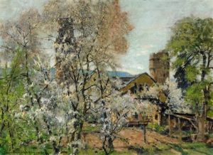 Fruhling In Oberwesel Am Rhein by Heinrich Hermanns