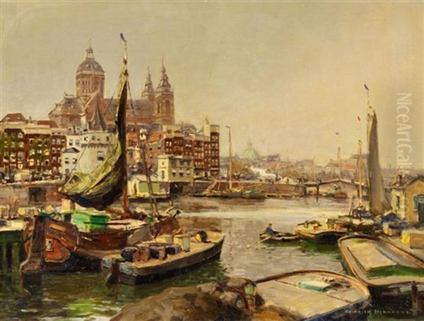 Im Hafen Von Amsterdam Mit Der Sint-nicolaaskerk - view 1