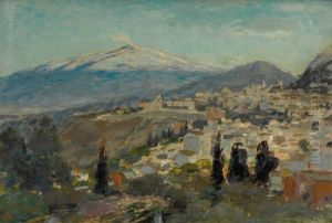 Blick Von Taormina Auf Den Atna