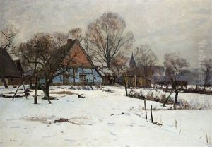 Winter Am Hof by Heinrich Hermanns