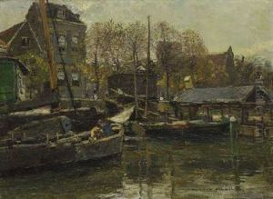 Anlegestelle An Einer Hollandischen Gracht