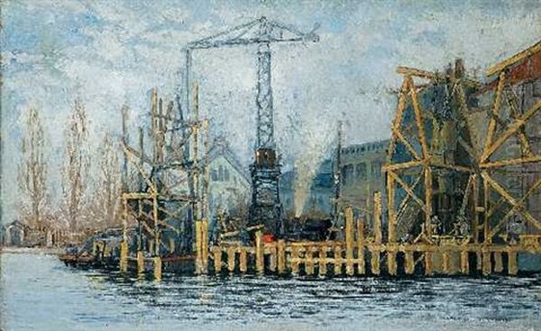 Hafenanlage Mit Arbeitern - view 1