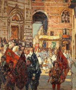 Prozession In Siena by Heinrich Hermanns
