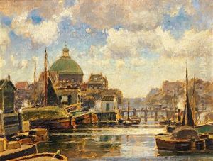 Im Hafen Von Amsterdam by Heinrich Hermanns