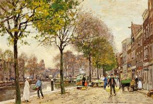 Blumenmarkt In Dordrecht by Heinrich Hermanns