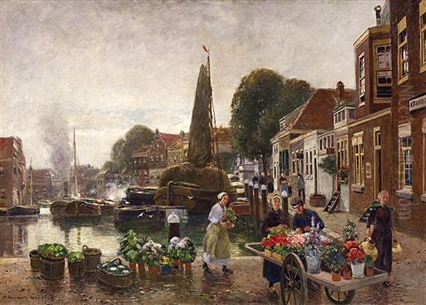 Blumenmarkt Am Hafen Von Dordrecht - view 1